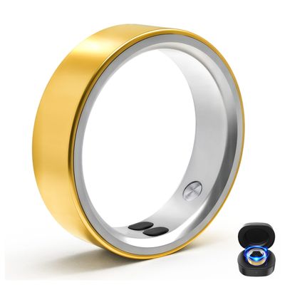 Smart Rings for Women Men,Sleep Tracking Wearable,Valentines Day Gifts,Fitness Tracker Ring with Step/Heart Rate/Blood Oxygen/Distance/Calorie,Clock Vibration,5ATM Waterproof, iOS&Android(Gold 9)