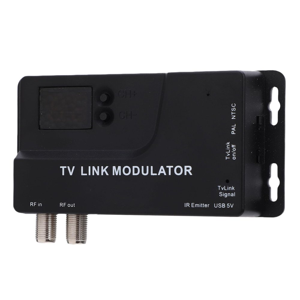 ASHATA RF Modulator, 471.25MHz to 885.25MHz HD Coaxial Converter with Channel Selector, for TV Game Console DVD Laptop PC Old TV Video Devices