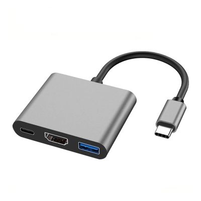 3 in 1 USB-C USB Hub Male to Female .0 Adapter for AirHdmi-Compatible 4k TY>pe C To12 Converter