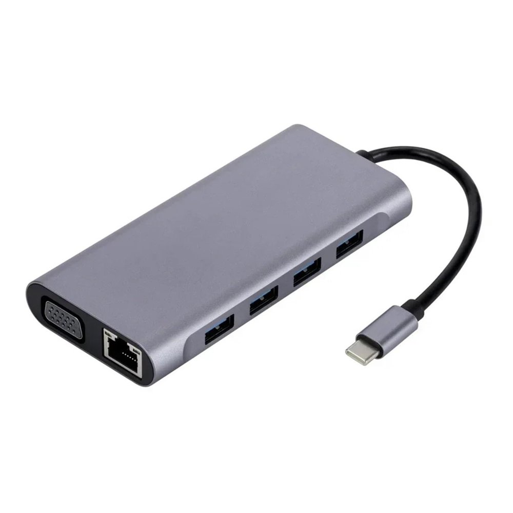 11-in-1 4K USB C 3.0 HUB TY>pe to HDMI-Compatible Adapter Dock PD 87W USB-C Splitter for Pro Air(11-in-1 HUB)