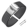 18mm 20mm 22mm 24mm Quick Release Silicone Watchband Rubber Sport Straps(Gray-Silver,18mm) view 1