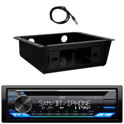 JVC KD-T920BTS Single DIN Bluetooth USB/AUX CD Player AM/FM Multimedia Stereo Amazon Alexa Built-in Receiver W/Fully Enclosed Under Dash/Overhead Installation Mounting Kit, Antenna (CD  Bluetooth)
