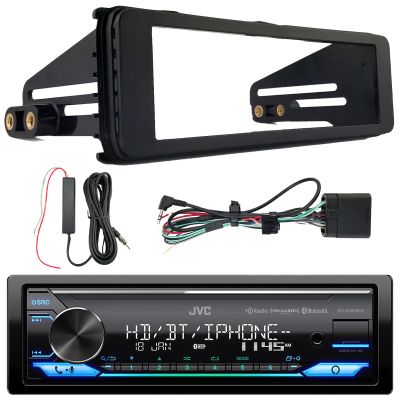 JVC KD-X480BHS Single DIN Bluetooth USB/AUX LED AM/FM SiriusXM Ready Amazon Alexa Stereo Receiver W/Stereo Installation Kit, Black Signal Reception Amplifier Booster Kit (Digital Media  HD Radio)