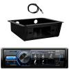 JVC KD-X560BT Single DIN Marine Bluetooth Motorsports USB/AUX AM/FM Radio Digital Media Stereo Receiver W/Fully Enclosed Under Dash/Overhead Installation Mounting Kit, 22" Radio Antenna view 1