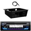 JVC KD-T92MBS Single DIN Marine Motorsports Bluetooth USB/AUX CD Player AM/FM Radio Stereo Receiver W/Fully Enclosed Under Dash/Overhead Installation Mounting Kit, 22" Radio Antenna view 1