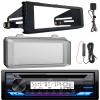 JVC KD-T92MBS Single DIN Marine Motorsports Bluetooth USB/AUX CD Player AM/FM Radio Stereo Receiver W/Stereo Install Kit + Weather Shield Receiver Cover, 12V Signal Reception Amplifier Booster Kit view 1