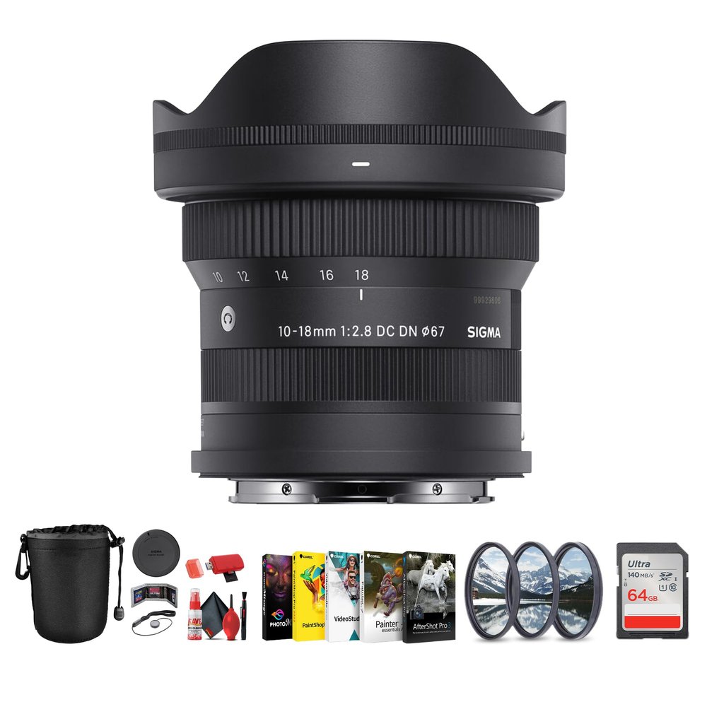 Sigma 10-18mm f/2.8 DC DN Contemporary Lens for L-Mount, Ultra Wide-Angle APS-C Zoom, Fast f/2.8 Aperture, 15-27mm Full-Frame Equivalent, 7-Blade Diaphragm, Dust & Splash-Resistant Design