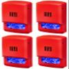 ELHSR-NB Pack of 4 Horn Strobes, Red; No Lettering, Blue Lens; LED Technology; Indoor; Wall Mounting; 15/30/75/110/135/185 cd; 86 dBA Sound Level; 24V; Mounting Plate Included view 1