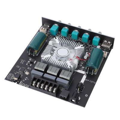Luocute 2.1 Channel BT Amplifier Module, 160Wx2 220W Subwoofer Audio Power Board with Treble and Bass Control, Audio Component Amplifiers for Speakers and Home Theater