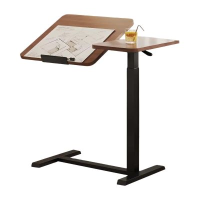 ACJSDGL Adjustable Height Overbed Table with Wheels - Mobile Laptop Desk for Recliner, Couch, or Bed - Tiltable Split Top & Rolling C-Table
