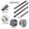 100pcs Multi-Purpose Stainless Steel Coated Self-Locking Cable Ties, Heavy-Duty Zipper Fastener Organizer(7.9x200mm) view 4