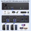 8K@60Hz Displayport KVM Switch 3 Monitors 2 Computers, 4K@120Hz Triple Monitor KVM Switch for 2 Computers Sharing 3 Monitors, Keyboard, Mouse,with 2 USB3.0 Cables,Controller and Power Adapter view 2