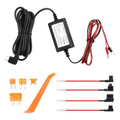 9.68Ft Dash Cam Hardwire Kit USB C,12V-30V to 5V Hardwire Kit for Dash Camera for Cars with Low Voltage Protection,Dashcam Hardwires Kits USB C with Car Fuse Tap/5A Blade Fuse