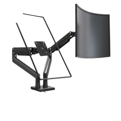 ADBWEKKF G32 monitor stand dual screen splicing rotating computer stand dual screen desktop monitor base stand(Black)