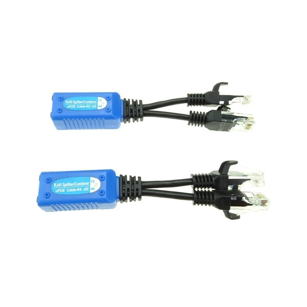 1 Pair of RJ45 Splitter Combiner uPOE Cable, Two POE Cameras use one Network Cable POE