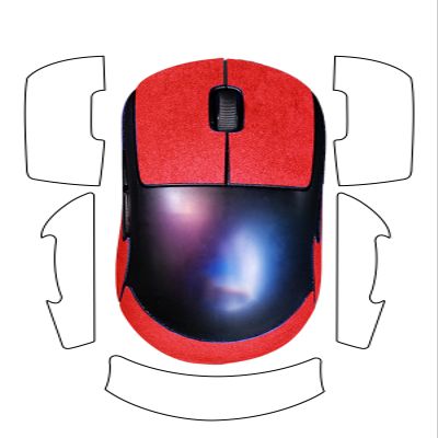 Anti-Slip Mouse Grip Tape for Logitech G PRO 2 Lightspeed ZBAGUG Sweat-Proof Soft-Touch Grip Stickers for Enhanced Control & Comfort, Scratch-Resistant Removable Non-Residue Skin, Red Suede.