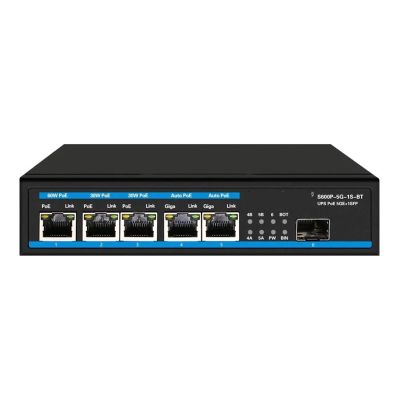 PoE Switch with Sustainable UPS 5-Port Gigabit 1SFP