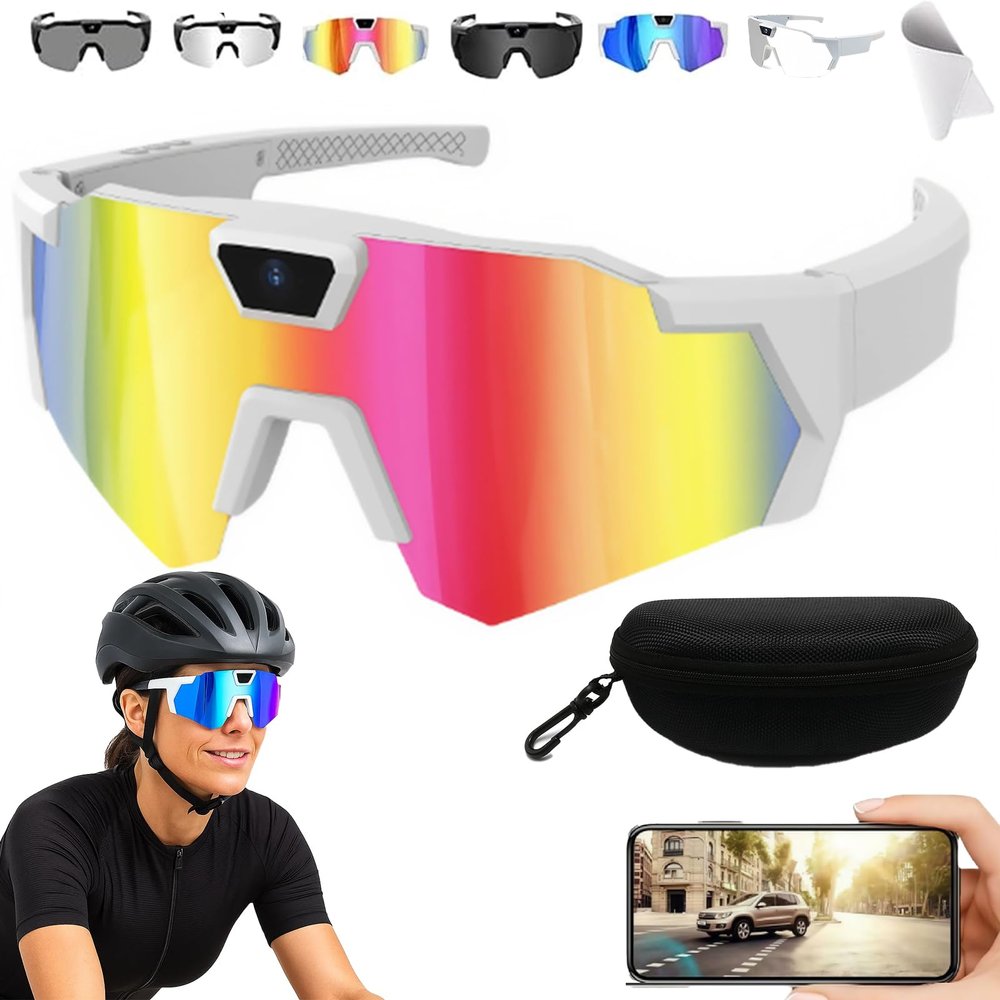 4k HD POV Baseball Glasses with Camera, 2026 Upgrade Smart Baseball Recording Glasses, Unisex for Cycling Hiking (C)