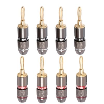 8Pcs 4mm Banana 24K Gold Plated Pure Copper Speaker Adapter Screw Plugs Audio Connectors