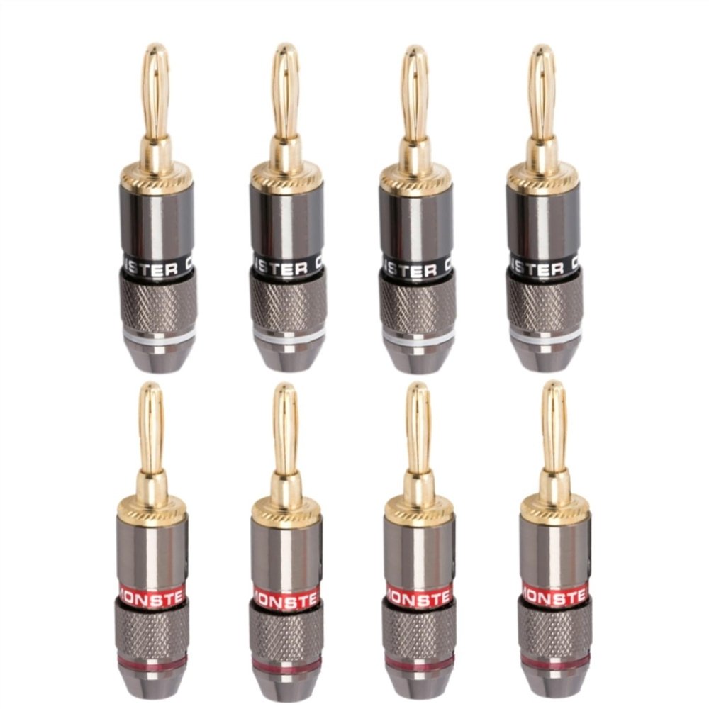 8Pcs 4mm Banana 24K Gold Plated Pure Copper Speaker Adapter Screw Plugs Audio Connectors