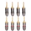 8Pcs 4mm Banana 24K Gold Plated Pure Copper Speaker Adapter Screw Plugs Audio Connectors view 1