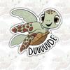 3 Pcs Cute Turtle Sticker DUUUUUDE Funny Cartoon Sea Turtle Vinyl Decal with Chill Animal Quote for Kids Teens Water Bottles Laptops Journals Classroom Gifts Ocean Lovers (S1, 5 inch)