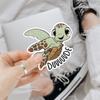 3 Pcs Cute Turtle Sticker DUUUUUDE Funny Cartoon Sea Turtle Vinyl Decal with Chill Animal Quote for Kids Teens Water Bottles Laptops Journals Classroom Gifts Ocean Lovers (S1, 5 inch) view 2