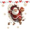 3D Santa Stickers, Santa Claus Breakthrough Wall Sticker, Removable Christmas Creative Decals, Large 3D SantaClaus Sticker Peel and Stick, Festival Decoration (D-16in*18in -3set) view 1