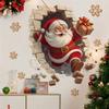 3D Santa Stickers, Santa Claus Breakthrough Wall Sticker, Removable Christmas Creative Decals, Large 3D SantaClaus Sticker Peel and Stick, Festival Decoration (A+B+C-1set) view 4