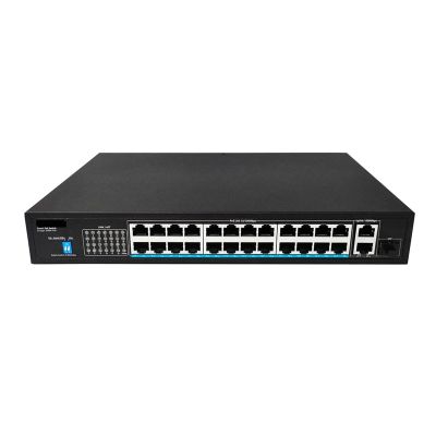 24-Port POE Switch, 2-Port Gigabit PoE Fast uplink
