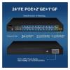 24-Port POE Switch, 2-Port Gigabit PoE Fast uplink view 2