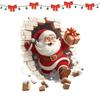 3D Santa Stickers, Santa Claus Breakthrough Wall Sticker, Removable Christmas Creative Decals, Large 3D SantaClaus Sticker Peel and Stick, Festival Decoration (B-14in*12in-1set) view 1