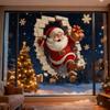 3D Santa Stickers, Santa Claus Breakthrough Wall Sticker, Removable Christmas Creative Decals, Large 3D SantaClaus Sticker Peel and Stick, Festival Decoration (B-14in*12in-1set) view 3
