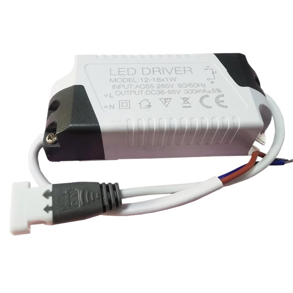VRTLYJU 12-18W Downlight Constant Current Isolation Drive Power Supply Panel Light NVC Male Monochrome Ballast(12-18W(300MA))