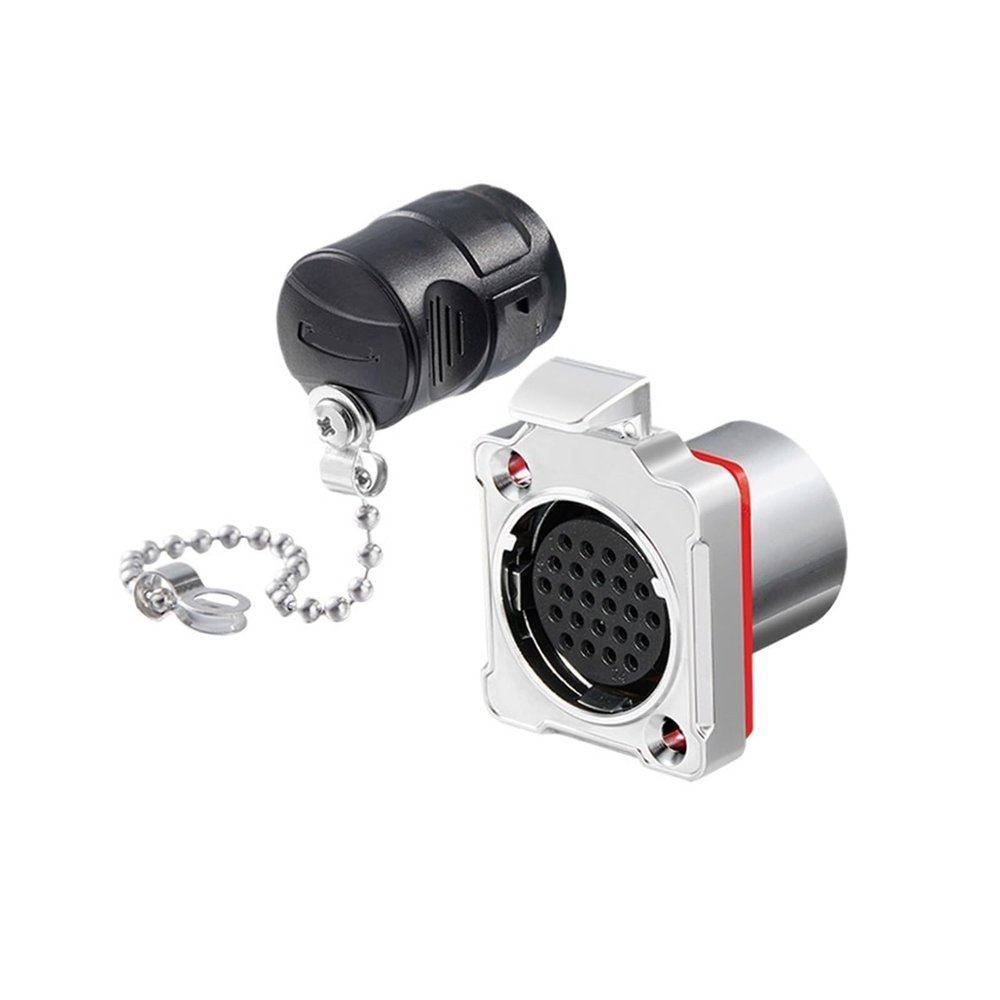 FLKPIEGRH BD-24 Metal Aviation Plug 24 core Data Signal Transmission Power Male and Female Plug Industrial Connector(Flange Female seat)