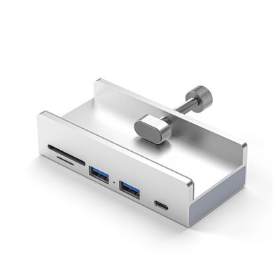 6-in-1 3.0 HUB USB Clip On Docking Station Adapter Multi Splitter 5Gbps High Speed for PC Pro(2 USB 1 Type C SD TF)