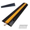 39in Hose Cable Protector Ramp, Rubber Speed Bumps, Speed Bumps for Road, Driveway Cord Protector, for Garage Gravel Roads Asphalt Concrete, Maximum Load 44000lbs view 1
