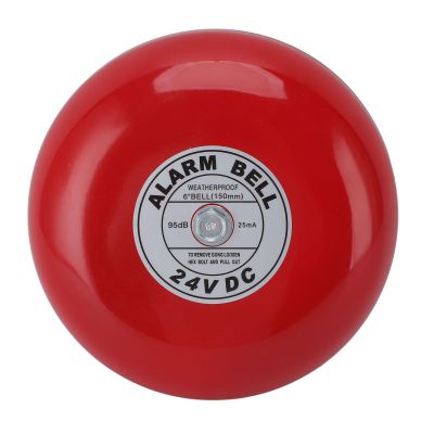 6in Fire Alarm Bell Portable Aluminum Alloy 24V Wired Power 95db Loud Security Ringing Bell for School Home Factory