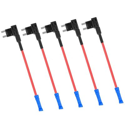 5Pcs Miniature Car Fuses Tap Adapter 15A/20A Double Current for DashCam Accessories Easy Installation Fuses Taps for Cars