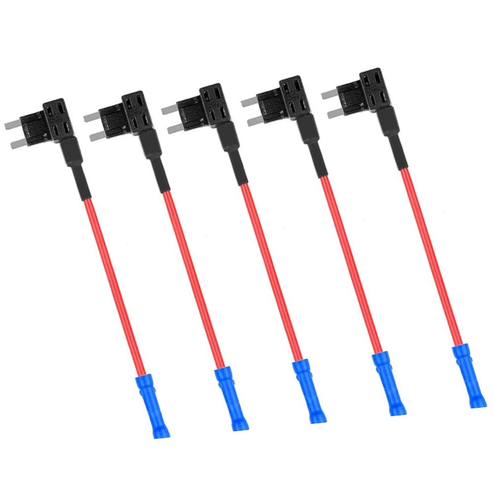 5Pcs Miniature Car Fuses Tap Adapter 15A/20A Double Current for DashCam Accessories Easy Installation Fuses Taps for Cars