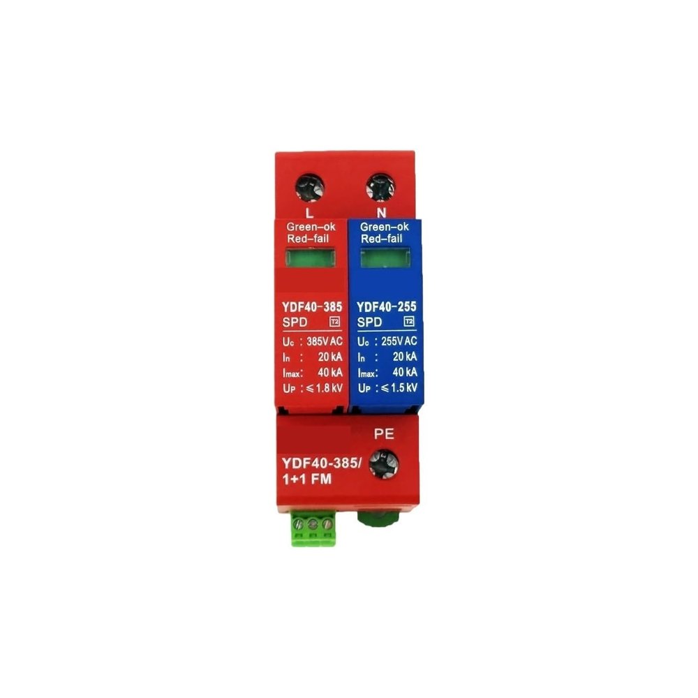 AC Lightning SPD Surge Protector 385V 20~40kA, 1P+N / 3P+N Modular DIN Rail Arrester for Reliable Overvoltage Protection(2)