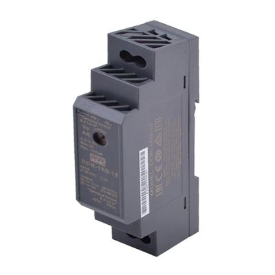 Mean Well 15W DIN Rail Type DC-DC Converter Variable Voltage Power Supply 110vac to 12vdc Converter 15V 1A (DDR-15G-15 15V/1A/15W/DIN Rail Power)
