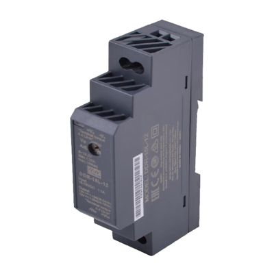 Mean Well 15W DIN Rail Type DC-DC Converter Variable Voltage Power Supply 110vac to 12vdc Converter 12V 1.25A (DDR-15L-12 12V/1.25A/15W/DIN Rail Power)