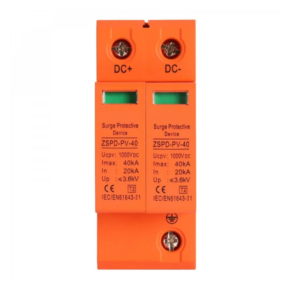 1PCS DC 1000V 40kA Protector SPD - 2P/3P PV Lightning Arrester, DC Surge Protection for Photovoltaic Systems(3P-40KA,DC1000V)
