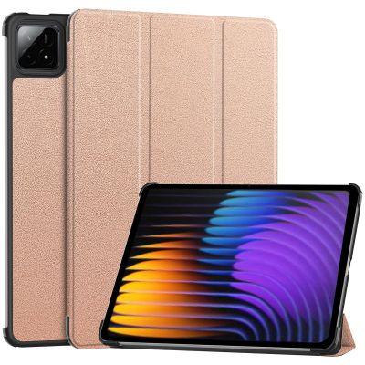DWaybox Case for Xiaomi Poco Pad X1 11.2 inch 2025 Model, Folio Slim Smart Cover with Multi-Angle Stand, Lightweight Hard Shell, Auto Wake/Sleep & Shockproof Protection -Rose Gold