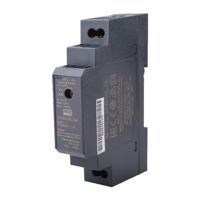 Mean Well 15W DIN Rail Type DC-DC Converter Variable Voltage Power Supply 110vac to 12vdc Converter 24V 0.63A (DDR-15L-24 24V/0.63A/15W/DIN Rail Power)