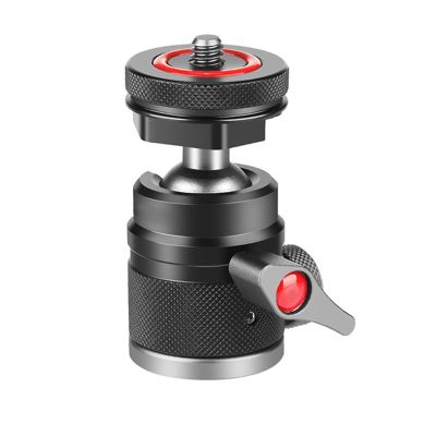 BallHead Tripod Head with Locking Knob 360Rotatable BallHeads Camera Mount Adapter 1/4 Screw 3/8Threaded Hole Cold Shoe Mount