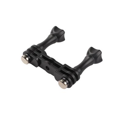 Aluminum Double Twin Mount Adapter for 13/12/11/10/9/8/7/6/5/4 Action Camera Adapter Replacement Camera