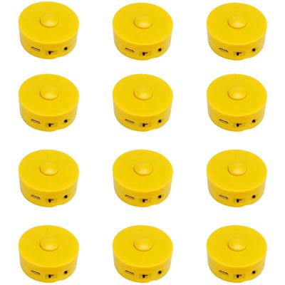 RediTech Go Rechargeable 12-Pack Recordable Voice Modules MP3 Upload from Any Windows PC 240 Seconds for Plush Toys, Gifts, Keepsakes & DIY Crafts Yellow