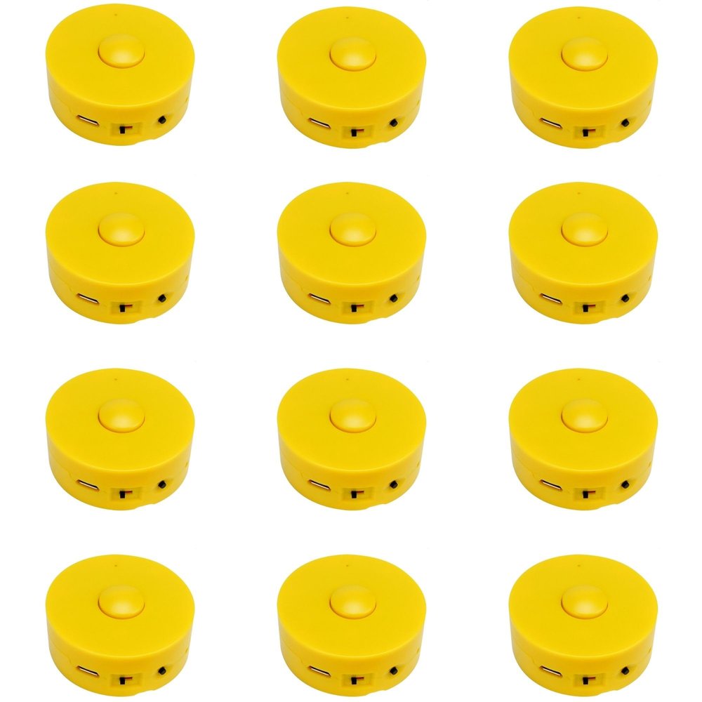 RediTech Go Rechargeable 12-Pack Recordable Voice Modules MP3 Upload from Any Windows PC 240 Seconds for Plush Toys, Gifts, Keepsakes & DIY Crafts Yellow